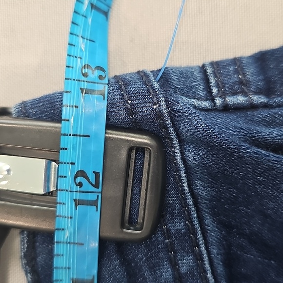 JC & JQ Flare Leg Jeans Ripped Knee Frayed Hem Dark Wash Denim Small - Picture 4 of 6